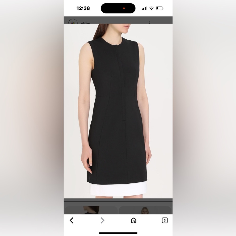 Size 8 women’s DKNY sleeveless color blocked zip front sheath dress. NWOT🐸